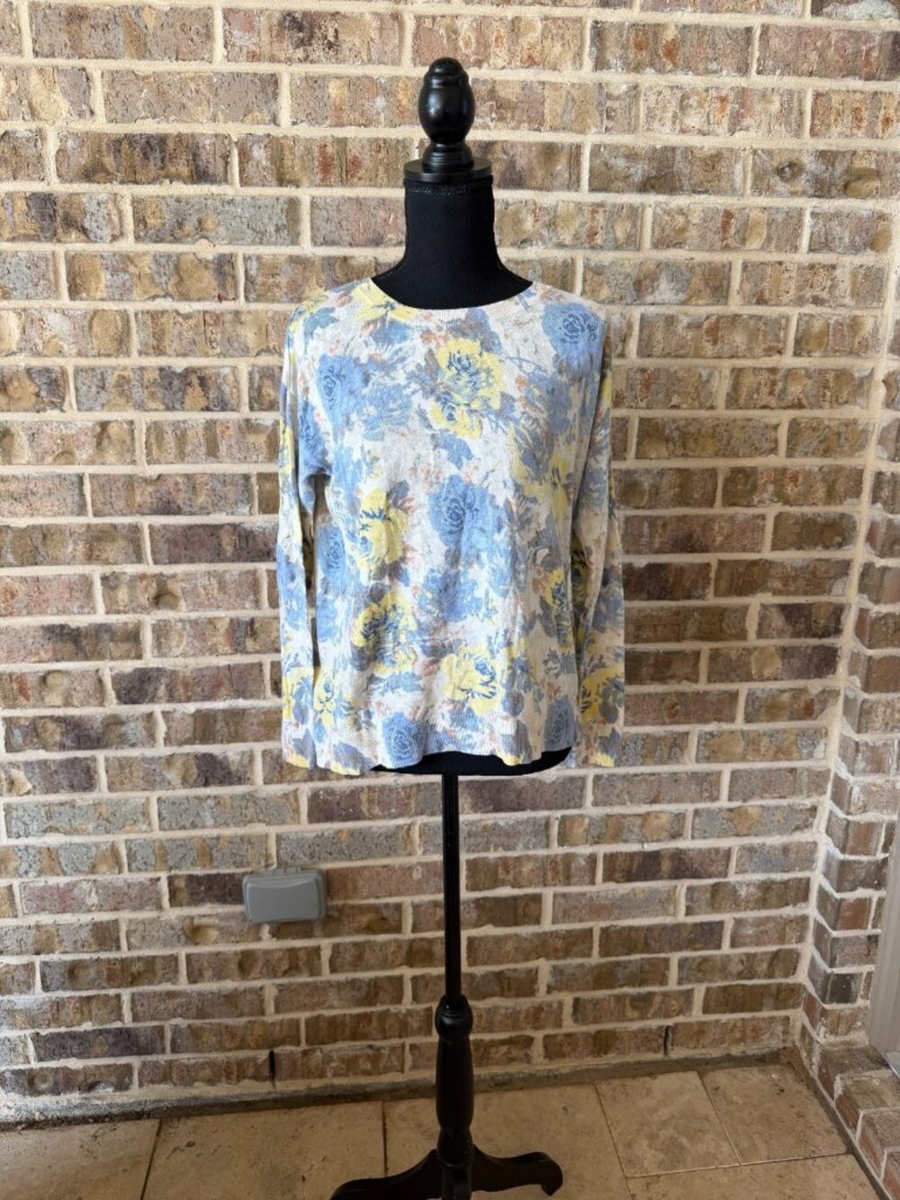 Joie Floral Print Cottagecore Plush and Cozy Pullover Crewneck Sweater Size S